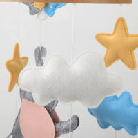 Handmade Baby Elephant Nursery Mobile with Balloons - Luxury Baby Gift