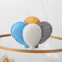 Handmade Baby Elephant Nursery Mobile with Balloons - Luxury Baby Gift