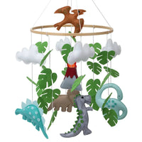 Handmade Prehistoric Dinosaur Nursery Mobile - Premium Felt Decor