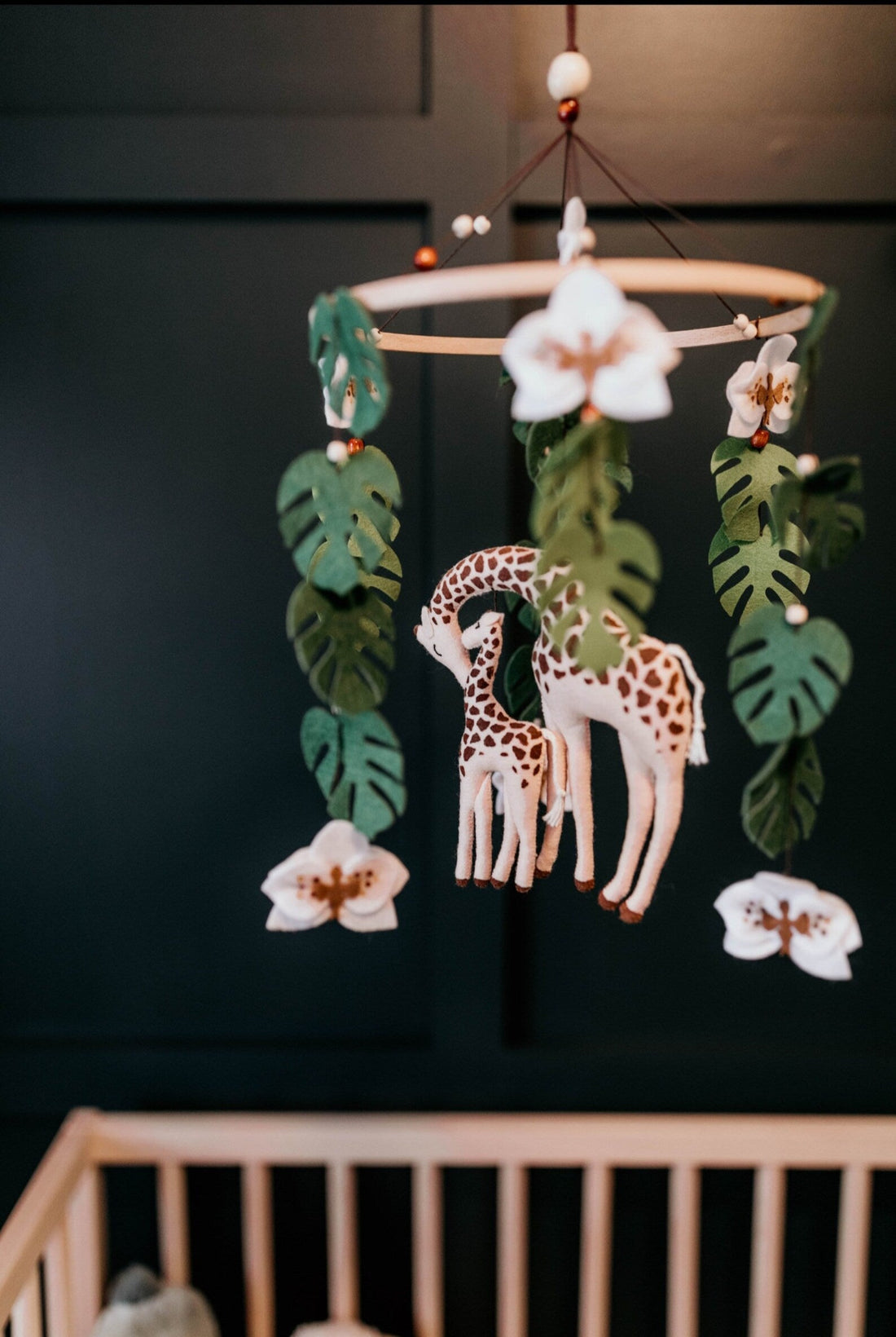 Giraffe Mum & Calf Crib Mobile | Jungle Safari Nursery Decor