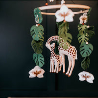 Giraffe Mum & Calf Crib Mobile | Jungle Safari Nursery Decor
