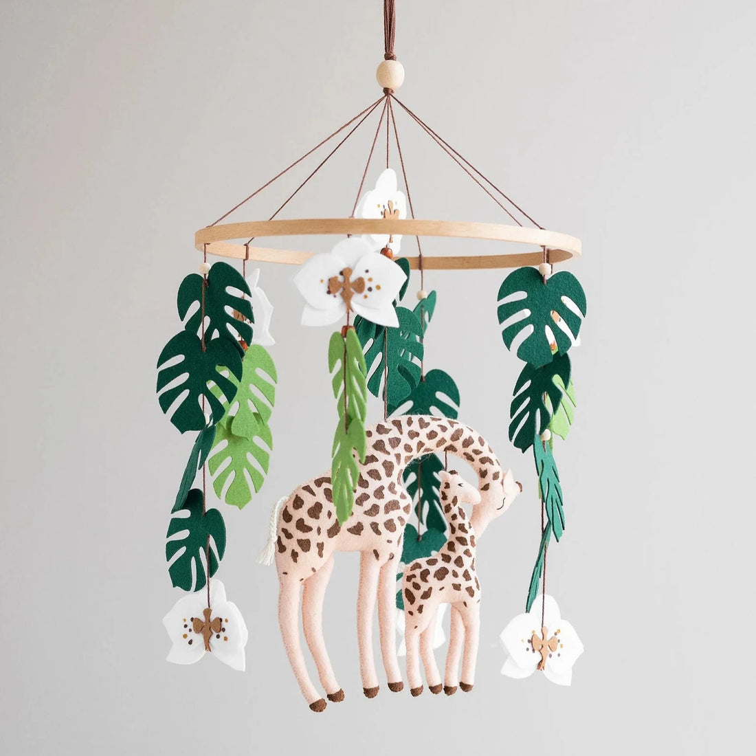 Giraffe Mum & Calf Crib Mobile | Jungle Safari Nursery Decor