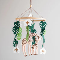 Giraffe Mum & Calf Crib Mobile | Jungle Safari Nursery Decor