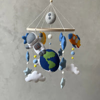 Space Baby Felt Mobile | Outer Space Adventure Astronaut & Rocket Nursery Mobile