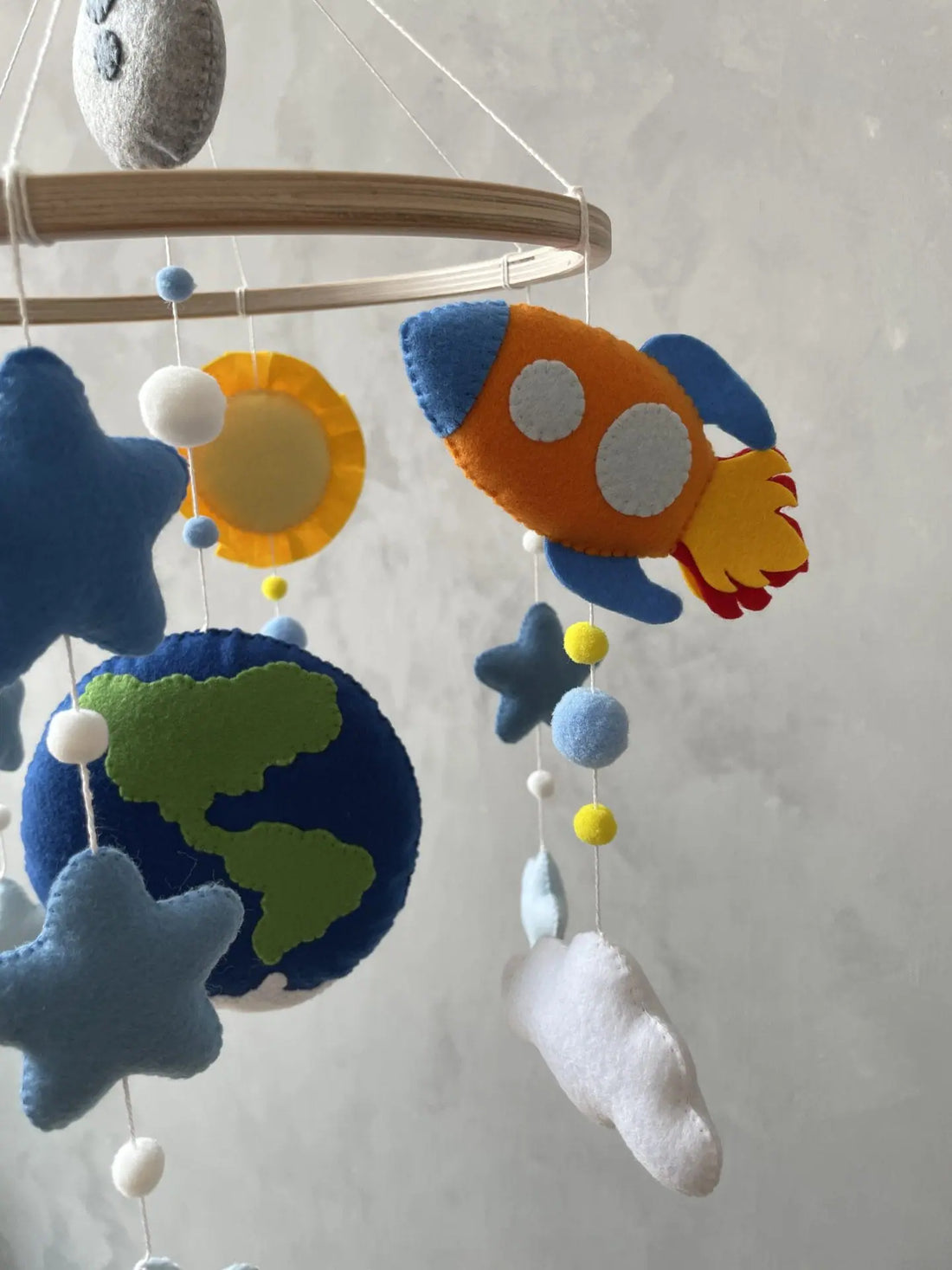 Space Baby Felt Mobile | Outer Space Adventure Astronaut & Rocket Nursery Mobile