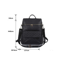 Luxury Vegan Leather Diaper Bag - Quilted Design with large capacity and accessories.