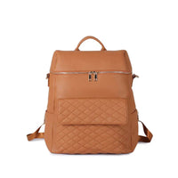 Luxury Vegan Leather Diaper Bag - Quilted Design with large capacity and accessories.