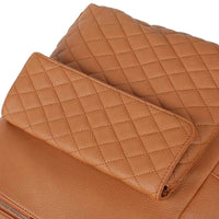 Luxury Vegan Leather Diaper Bag - Quilted Design with large capacity and accessories.
