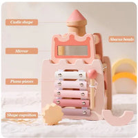 Montessori Wooden Castle Pink House Blocks