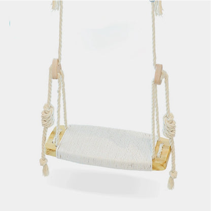 Indoor And Outdoor Solid Wood Children's Swing With Installation Accessories