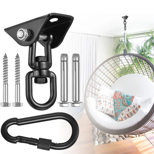 Hammock Hanging Kit, 1000 lb Capacity Heavy Duty 360° Rotate Swing Hangers Suspension Hooks for Swing, Chair, Yoga, Multiple Indoor Outdoor Gym