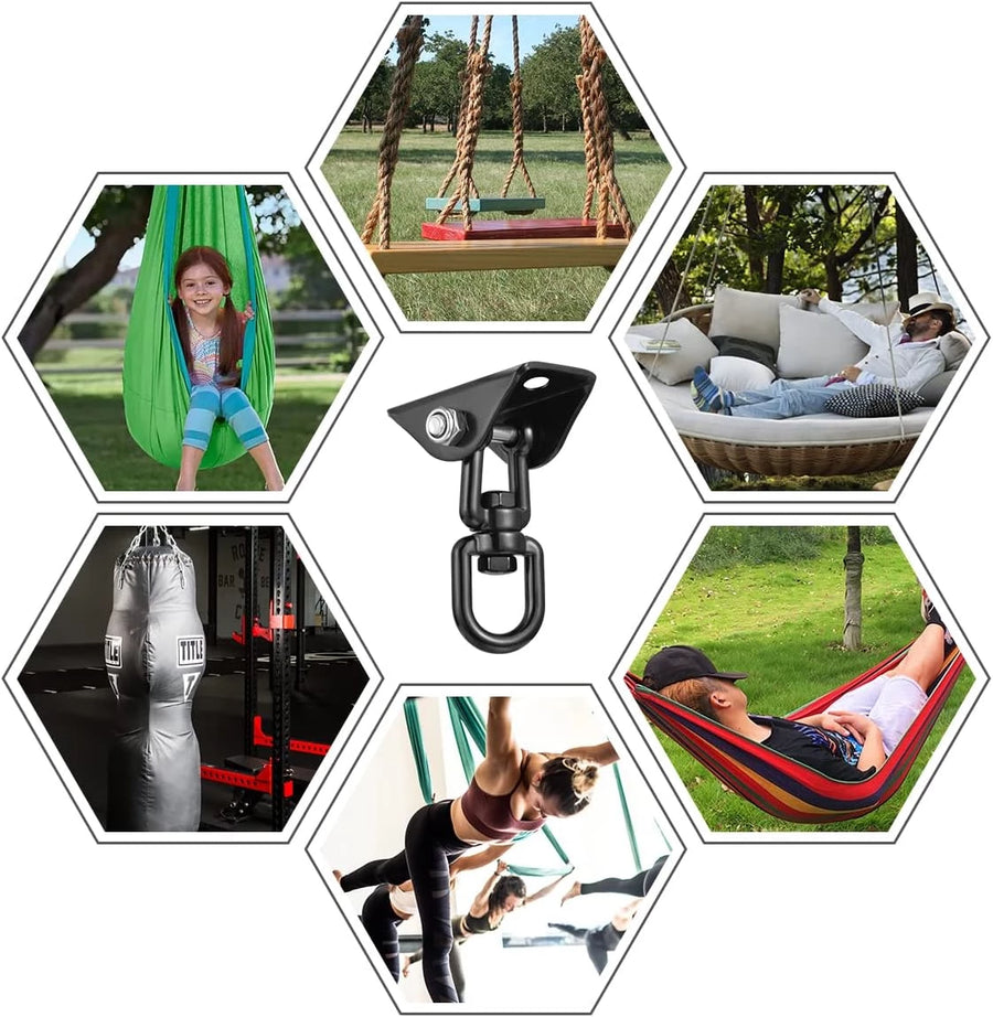 Hammock Hanging Kit, 1000 lb Capacity Heavy Duty 360° Rotate Swing Hangers Suspension Hooks for Swing, Chair, Yoga, Multiple Indoor Outdoor Gym