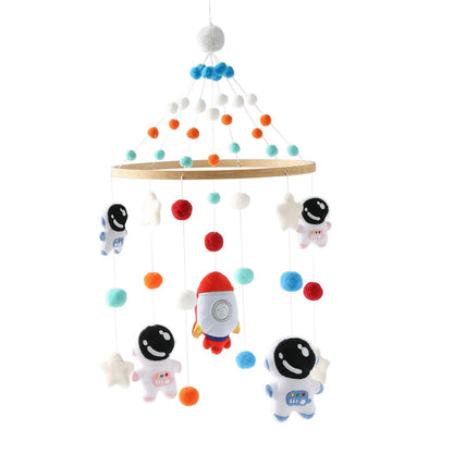 Wooden Astronaut Baby Rattle Toy - Mobile for 0-12 Months Baby