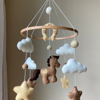 Horse Baby mobile neutral nursery cowboy mobile western nursery crib mobile