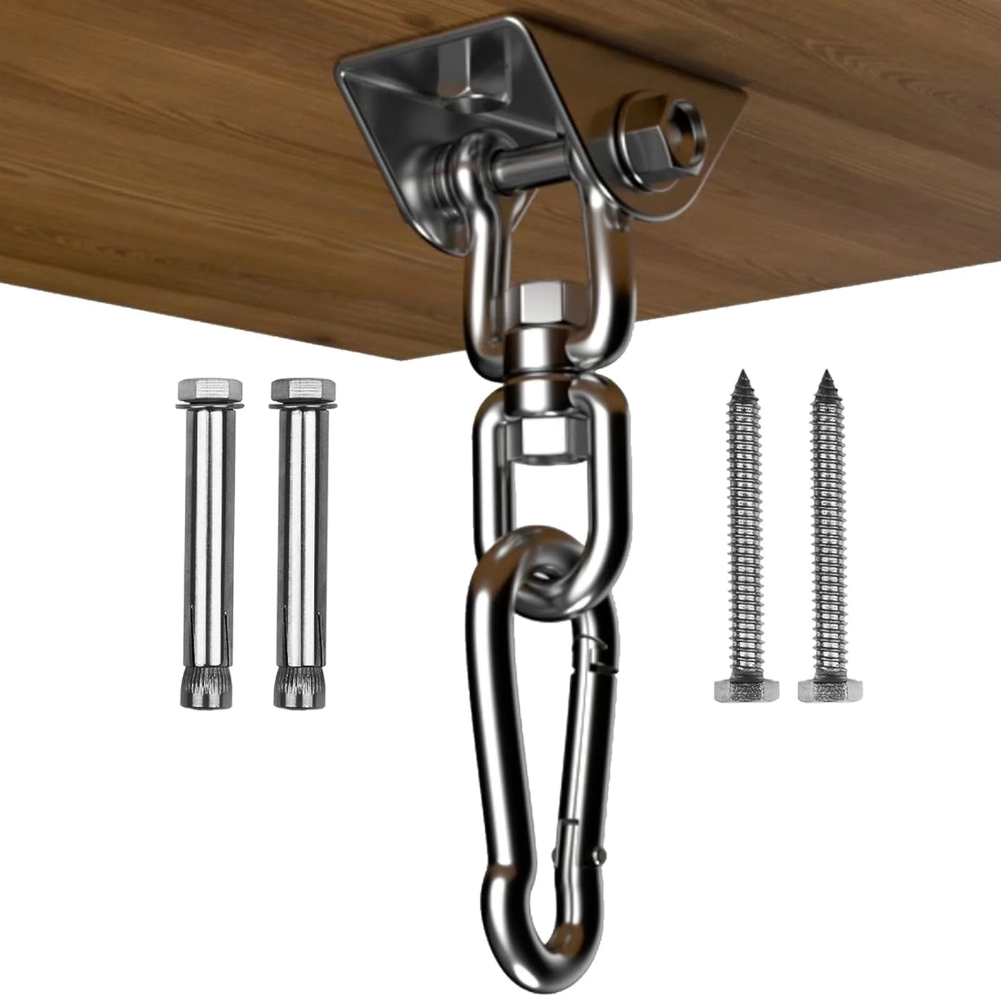 Hammock Hanging Kit, 1000 lb Capacity Heavy Duty 360° Rotate Swing Ultra Durable Hooks for Swing, Chair, Multiple Indoor Outdoor Gym