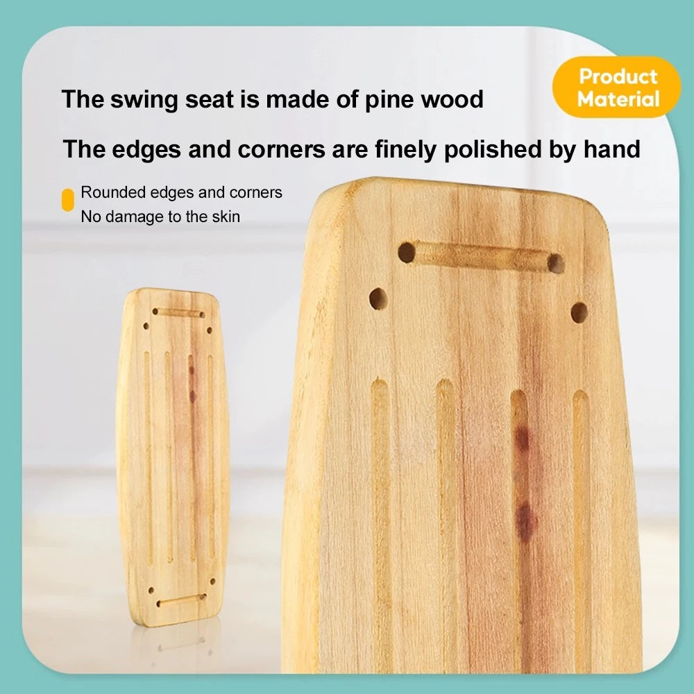 Indoor And Outdoor Solid Wood Children's Swing With Installation Accessories