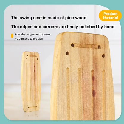 Indoor And Outdoor Solid Wood Children's Swing With Installation Accessories