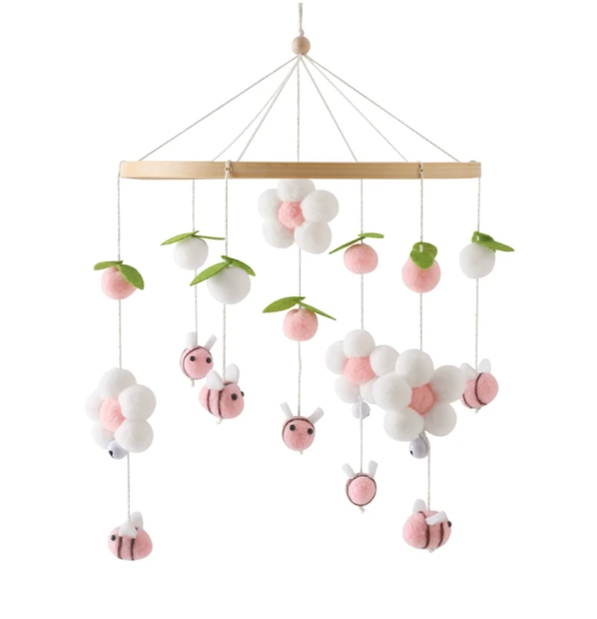 Flamingo Handmade Baby Mobile Wooden Bed Bell