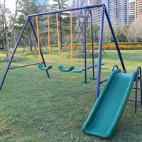 3 in 1 Swing Set With Belt Swing, Slide, Glider for Backyard