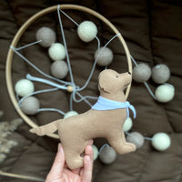 Dog mobile for nursery, golden retriever dog baby mobile Labrador , gender neutral mobile, Puppy cot mobile felt, Felt ball mobile crib