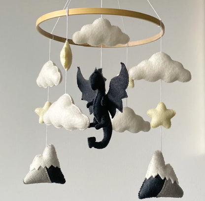 Dragon mobile Baby mobileCloud mobile nursery Felt Baby mobile Girl/ star mobile baby boy Crib mobile woodland mobile fairy mobile