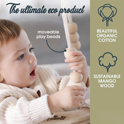 Baby Swing Chair with Cushion & Portable Canvas Backpack | Boho Baby Swing Outdoor Indoor Infants & Toddler | Hanging Rope Baby Gift Swing