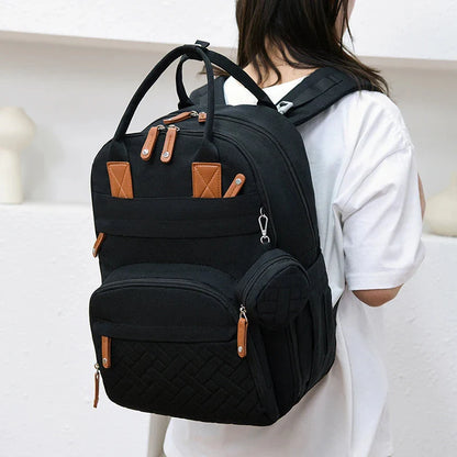 3-in-1 Unisex Nappy Bag Backpack with Foldable Changing Pad