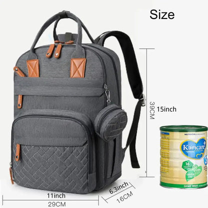 3-in-1 Unisex Nappy Bag Backpack with Foldable Changing Pad