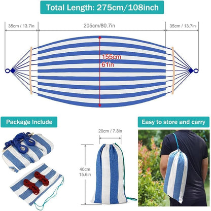 Hammocks Portable Camping Hammock Upgraded 550lb Comfortable Fabric Hammock with Two Anti Roll Balance Beam