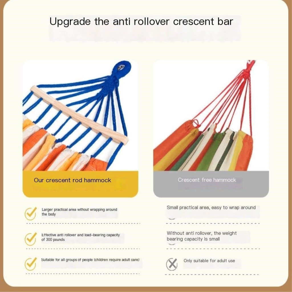 Hamock Hammock Outdoor Camping Single and Double Hammock Canvas Anti-Rollover Swing Adult Dormitory Hanging Chair Hanmock