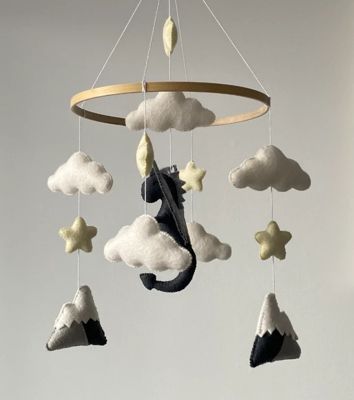 Dragon mobile Baby mobileCloud mobile nursery Felt Baby mobile Girl/ star mobile baby boy Crib mobile woodland mobile fairy mobile