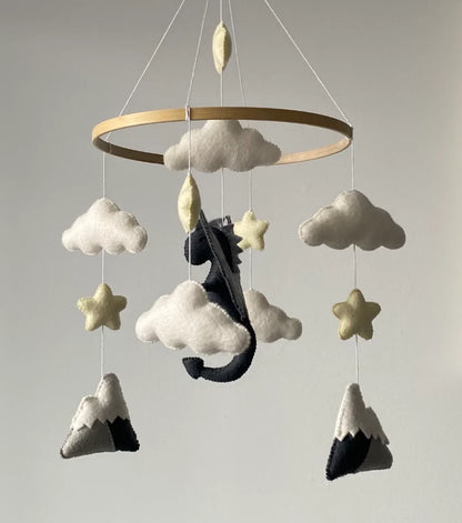 Dragon mobile Baby mobileCloud mobile nursery Felt Baby mobile Girl/ star mobile baby boy Crib mobile woodland mobile fairy mobile