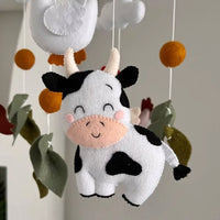 Farm animal baby crib mobile, baby mobile with farm animals goose cow horse chicken, neutral baby mobile, woodland nursery decor