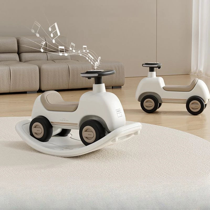 Ride On Push Car for Toddlers, Classic Kids Ride On Car Foot-to-Floor Sliding Car Gray Novelty Rocking Horses, Ride On Toy for Boys Girls 1-72  Months