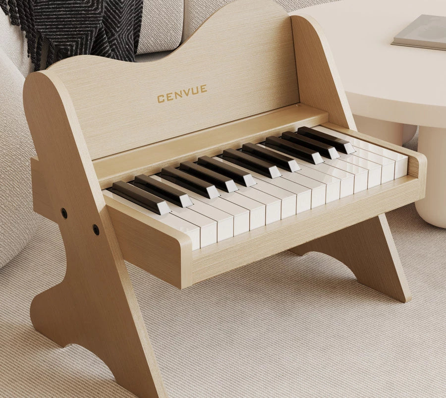 Childs Piano Keyboard 25 Keys Digital Piano for Kids Mini Piano Wood Toy for Toddlers
