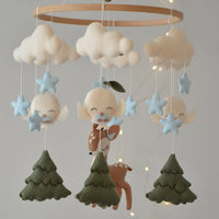 Deer baby mobile boy Baby shower gift Woodland baby mobile