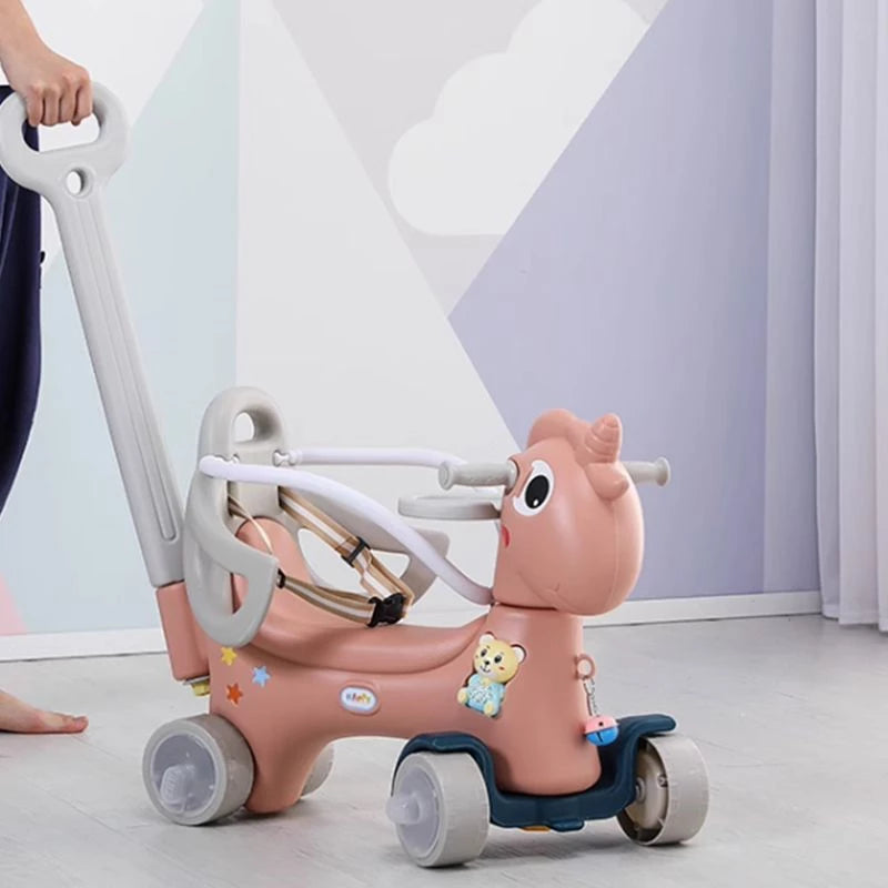 Rocking Horse for Toddlers 1-3 Years,4 in 1 Design, Kids Ride on Toy Balance Bike Push Cart with Detachable Balance Board,Fun Birthday Gifts