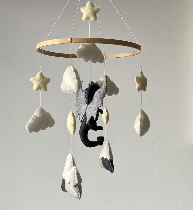 Dragon mobile Baby mobileCloud mobile nursery Felt Baby mobile Girl/ star mobile baby boy Crib mobile woodland mobile fairy mobile