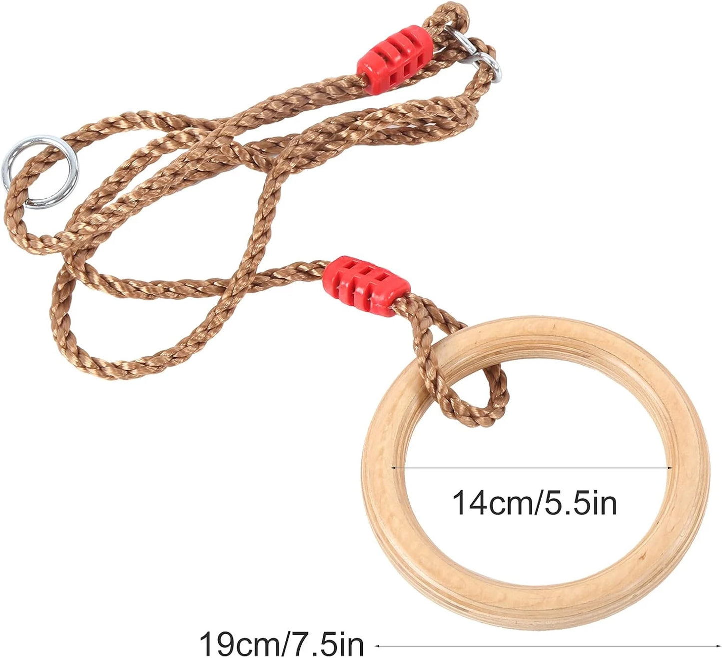 Wooden Gymnastics Swing, Wooden Swing Wooden with Rope with 2 X Wooden Swing