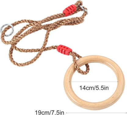 Wooden Gymnastics Swing, Wooden Swing Wooden with Rope with 2 X Wooden Swing