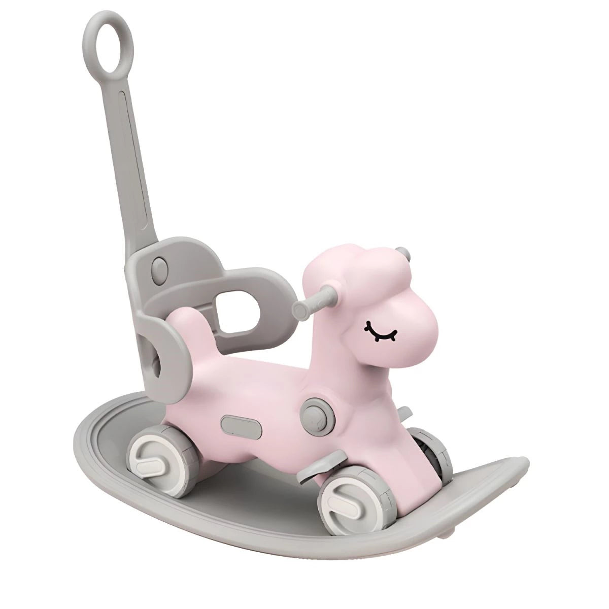 Multi-function in 1 Rocking Horse for Toddlers 1-3 Years Old, Balance Bike Ride On Toys with Push Handle, Backrest and Balance Board for Baby Girl and Boy
