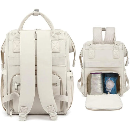 Baby Diaper Bag with USB Charging Port, Multifunctional Travel Diaper Backpack, Large Capacity Stroller Organizer Backpack with Insulated Pouch