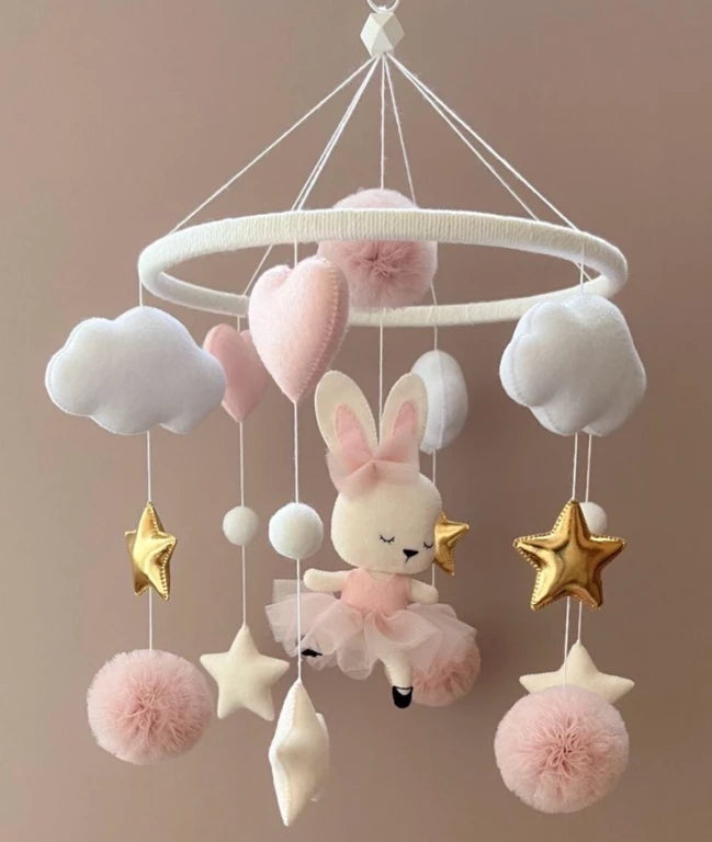 Bunny Baby Mobile Baby Girl Nursery Decor Ballerina Rabbit