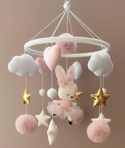 Bunny Baby Mobile Baby Girl Nursery Decor Ballerina Rabbit
