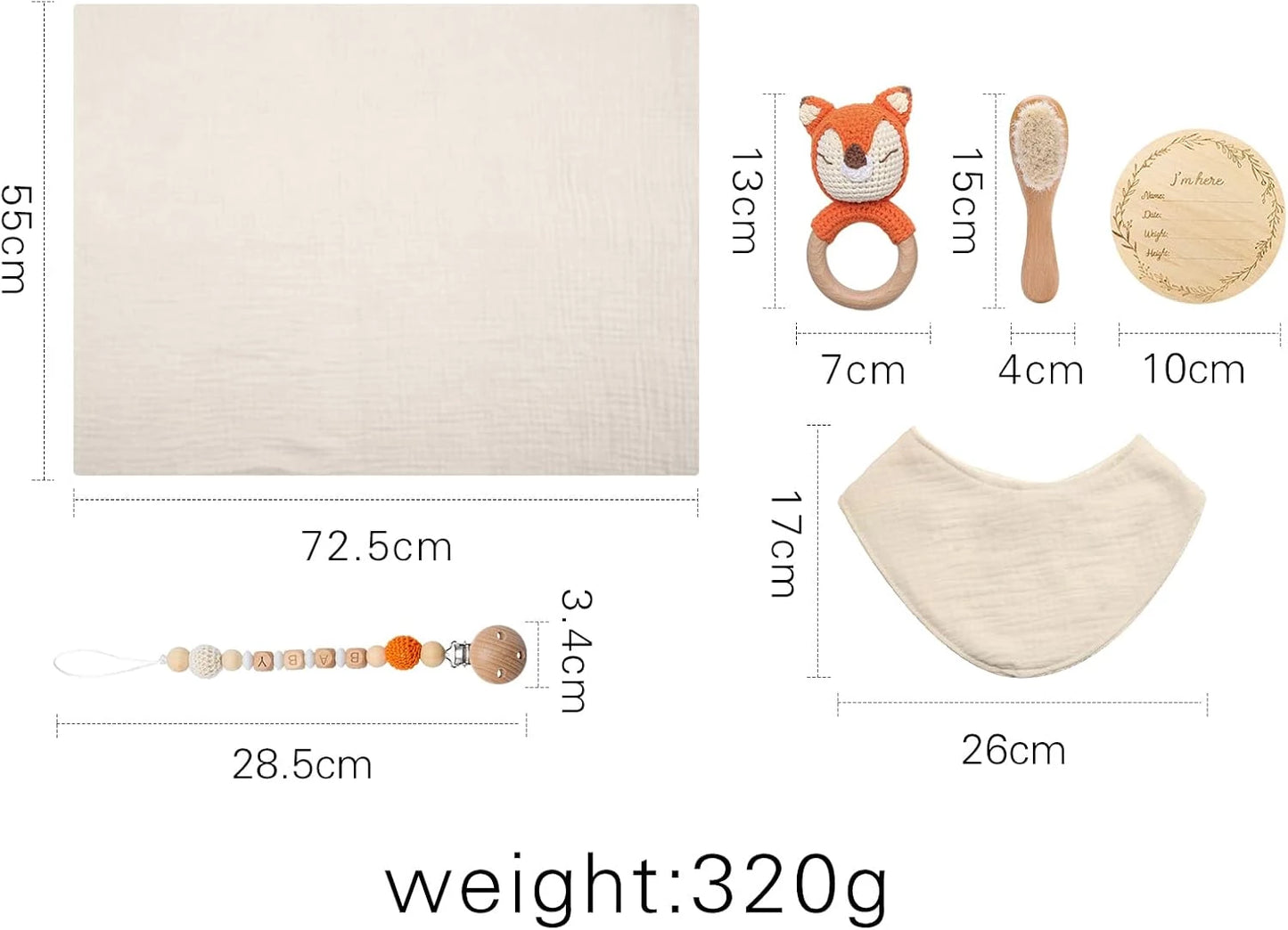 Baby Gift Set for Newborn New Baby Gift Set - 6 PCS Newborn Baby Essentials Baby Bath Set with Baby Blanket Baby Rattle