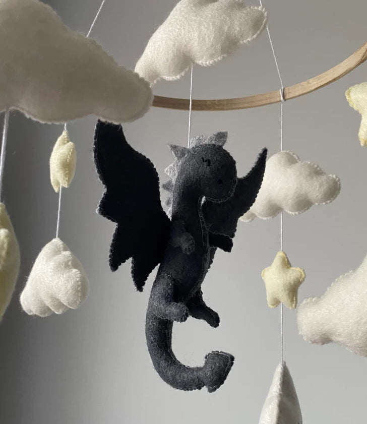Dragon mobile Baby mobileCloud mobile nursery Felt Baby mobile Girl/ star mobile baby boy Crib mobile woodland mobile fairy mobile