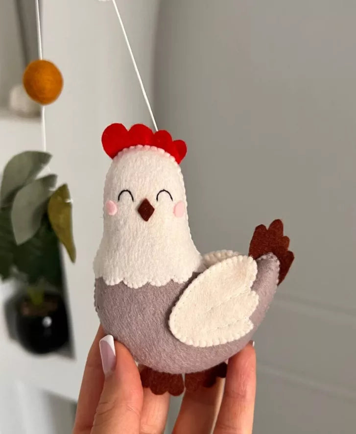 Farm animal baby crib mobile, baby mobile with farm animals goose cow horse chicken, neutral baby mobile, woodland nursery decor
