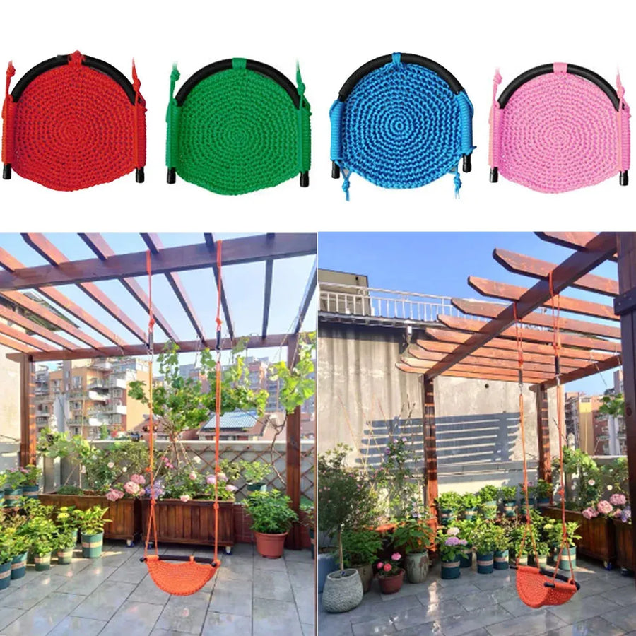 Baby Swinging Hammock Hanging  Chair,Hanging Cotton Rope Swing Chairs with Hardware Kits, Hanging Chairs for Indoor Balcony and Outdoor Use,Perfect for Kids, Adults, (330 Lbs)