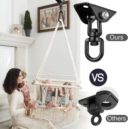 Hammock Hanging Kit, 1000 lb Capacity Heavy Duty 360° Rotate Swing Hangers Suspension Hooks for Swing, Chair, Yoga, Multiple Indoor Outdoor Gym