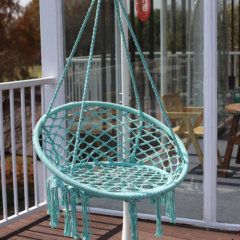 Hammock Hanging Swinging Chair,Hanging Cotton Rope Swing Chairs with Cushion and Hardware Kits, Hanging Chairs for Indoor Balcony and Outdoor Use,Perfect for Kids, Adults, (330 Lbs)